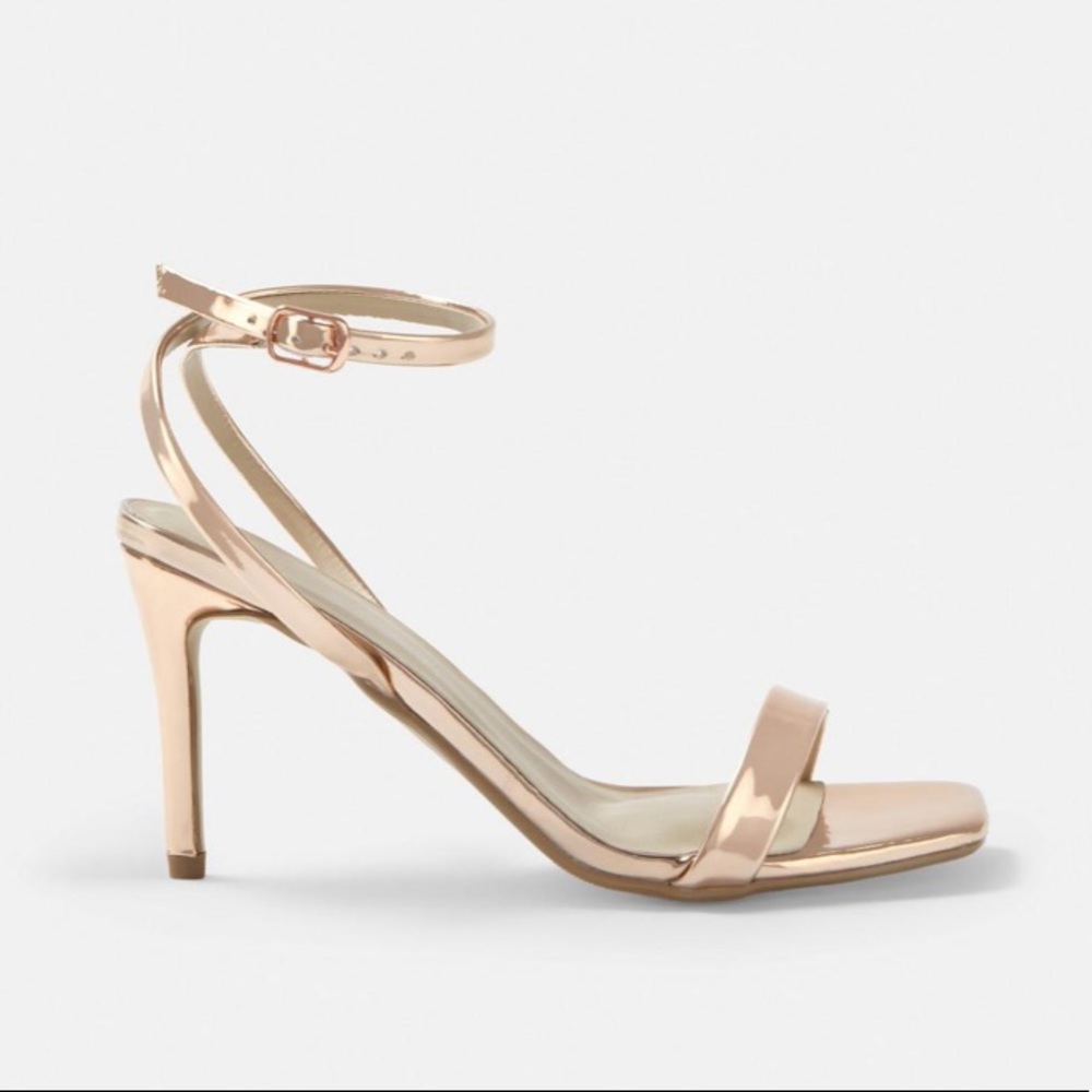 Rose Gold Metallic Barely There Low Heel